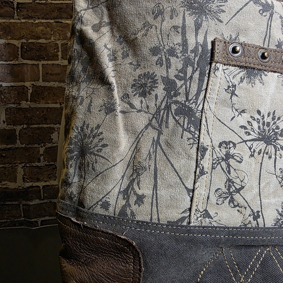 Myra Bag Crossbody Gray Canvas Leather - Picture 3 of 11